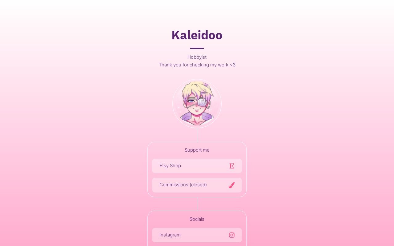 Carrd profile picture for @kaleidoo